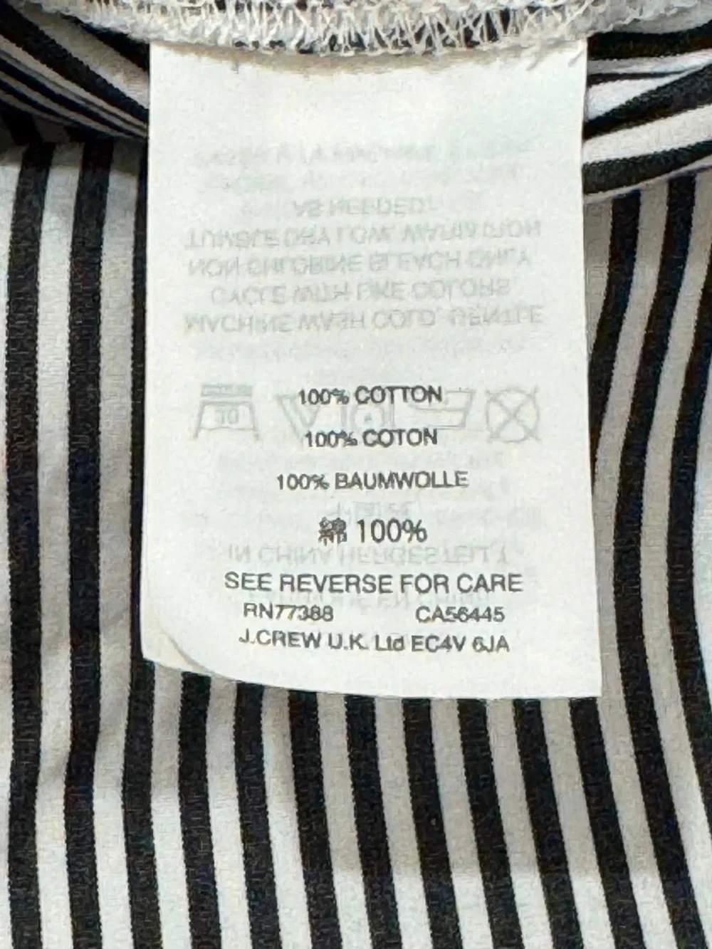 J. Crew Women Black & White Striped Button-Shoulder Top Petite Size 2